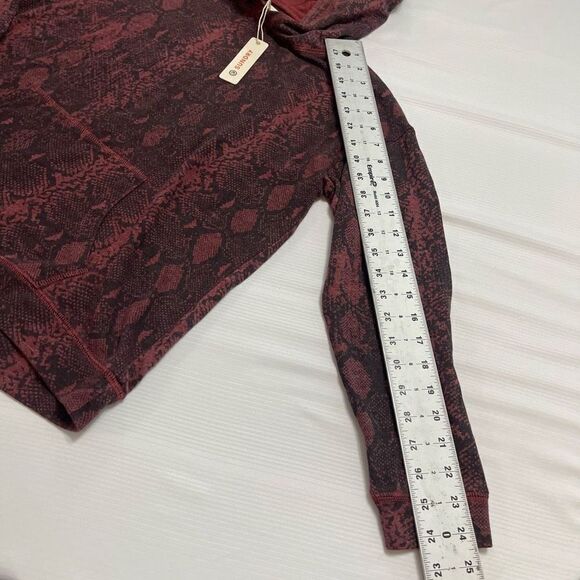 Sundry Red Black Snakeskin Reptile Print Sweatshirt Hoodie Size 1 Small New - Picture 7 of 8